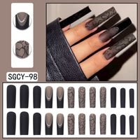 No.F541 Matte Dark Fingernails Patch 24pcs/Set