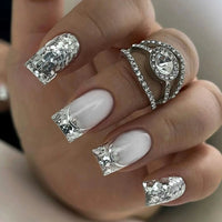 No.F250 Silver Fingernails Patch 24pcs/Set