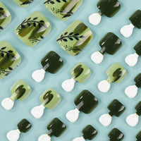 No.649 Dark Green Toenails Patch 24pcs/Set
