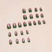 No.F360 Strawberry Cat's Eye Fingernails Patch 24pcs/Set