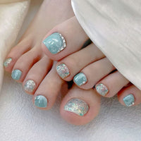 No.654 Sky Blue Cat's Eye Toenails Patch 24pcs/Set