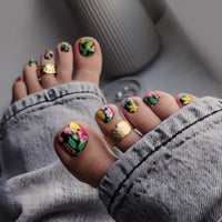 No.499 Pink Rose Toenails Patch 24pcs/Set