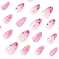 No.F526 Pink Cat's eye Fingernails Patch 24pcs/Set