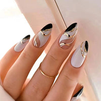 No.F247 Black&White Fingernails Patch 24pcs/Set