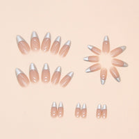 No.F389 Silver Fingernails Patch 24pcs/Set