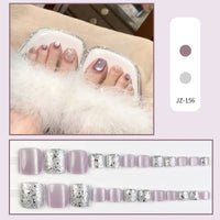 No.605 Light Purple Toenails Patch 24pcs/Set