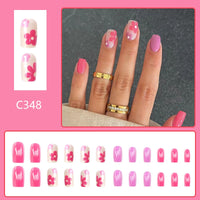 No.F294 Purple Flower Fingernails Patch 24pcs/Set