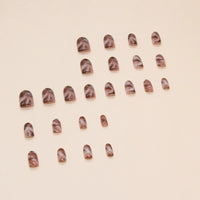 No.F249 Brown Fingernails Patch 24pcs/Set