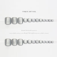 No.510 Grey Cat's Eye Toenails Patch 24pcs/Set