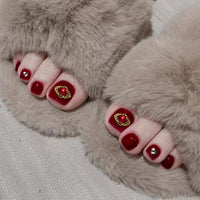 No.604 Red Love Toenails Patch 24pcs/Set
