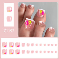 No.639 Colorful Flowers Toenails Patch 24pcs/Set