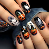 No.AW131 Halloween Jack-o'-lantern Fingernails Patch 24pcs/Set