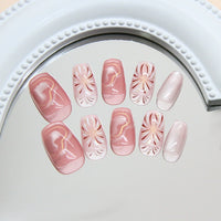 No.F328 Love Cat's Eye Fingernails Patch 24pcs/Set