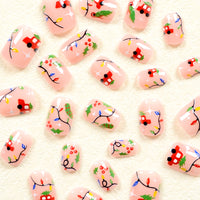 No.CM60 Multicolor Christmas Fingernails Patch 24pcs/Set