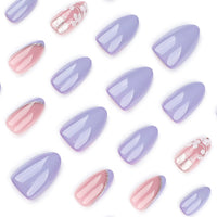 No.F287 Purple Bevel Fingernails Patch 24pcs/Set