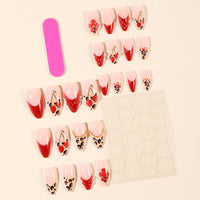 No.F558 Red Cherry Fingernails Patch 24pcs/Set