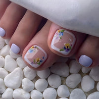 No.574 Colorful Flowers Toenails Patch 24pcs/Set