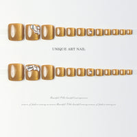 No.650 Yellow Cat's Eye Toenails Patch 24pcs/Set