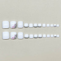 No.426 White Diamond Toenails Patch 24pcs/Set