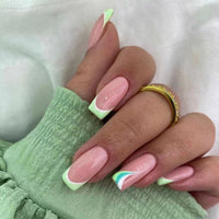 No.F395 Green Fingernails Patch 24pcs/Set
