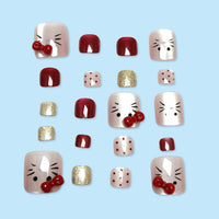 No.537 Cute Bow Toenails Patch 24pcs/Set