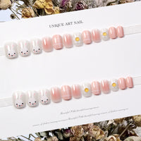 No.F400 Cute Rabbit Fingernails Patch 24pcs/Set