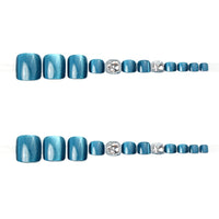 No.513 Blue Cat's Eye Toenails Patch 24pcs/Set