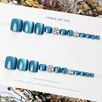 No.513 Blue Cat's Eye Toenails Patch 24pcs/Set