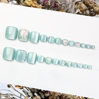 No.654 Sky Blue Cat's Eye Toenails Patch 24pcs/Set