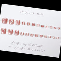 No.99 Bow-knot Cat's eye Toenail 24pcs/Set