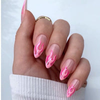 No.F362 Pink Flame Fingernails Patch 24pcs/Set