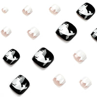 No.412 Black &White Whale Toenails Patch 24pcs/Set