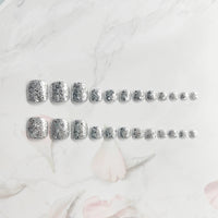 No.468 Silver Sequins Toenails Patch 24pcs/Set