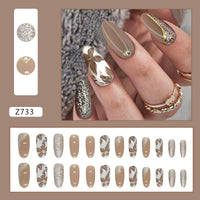 No.F515 Brown Fingernails Patch 24pcs/Set
