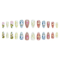 No.ET17 Colorful Flowers Fingernails Patch 24pcs/Set
