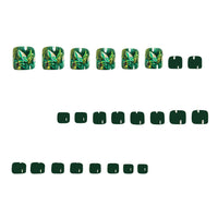 No.498 Green Leaves Toenails Patch 24pcs/Set