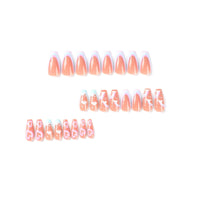 No.F255 Rainbow White Fingernails Patch 24pcs/Set