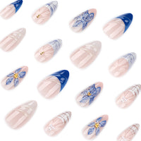 No.F436 Blue Ocean Waves Fingernails Patch 24pcs/Set