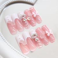 No.F355 Butterfly Ice Crystal Flower Fingernails Patch 24pcs/Set