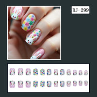 No.ET14 Colorful Flowers Fingernails Patch 24pcs/Set