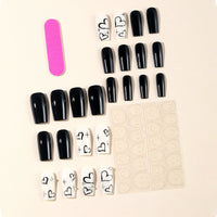 No.VN41 Black Love Fingernails Patch 24pcs/Set