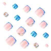 No.676 Pearls&Rhinestones Toenails Patch 24pcs/Set