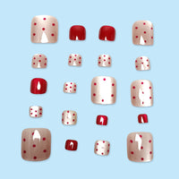 No.508 Red Dot Cat's Eye Toenails Patch 24pcs/Set