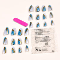 No.F511 Blue Fingernails Patch 24pcs/Set