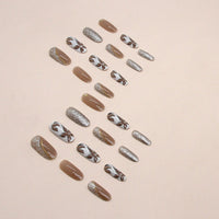 No.F515 Brown Fingernails Patch 24pcs/Set