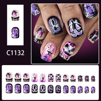 No.AW143 Halloween Purple Spider Fingernails Patch 24pcs/Set