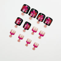 No.611 Gradient Flowers Toenails Patch 24pcs/Set