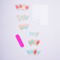No.F463 Blue Beach Fingernails Patch 24pcs/Set