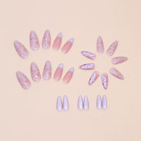 No.F375 Purple Cat's Eye Fingernails Patch 24pcs/Set