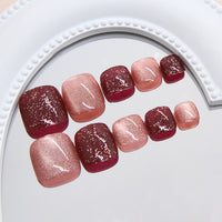 No.591 Red Cat's Eye Toenails Patch 24pcs/Set
